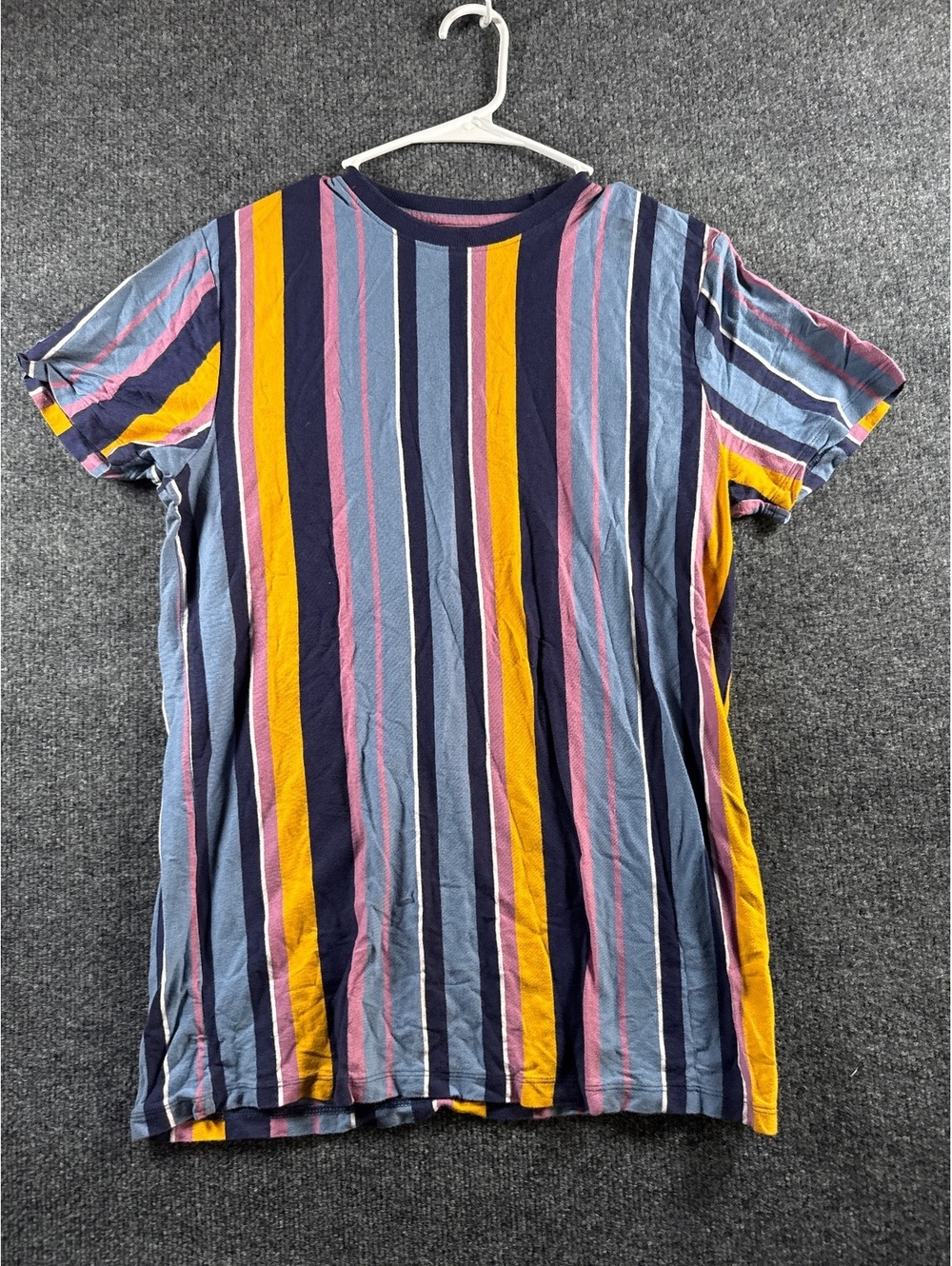 San Francisco Mens M Vertical Stripe T Shirt Multicolor Retro Style Tee